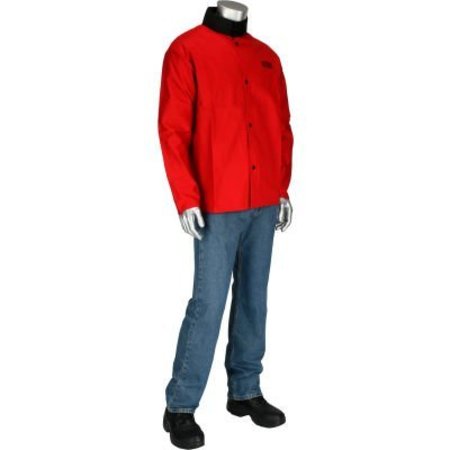 PIP Ironcat 9oz 30in Sateen Cotton Jacket, Red, 2XL 7050R/2XL